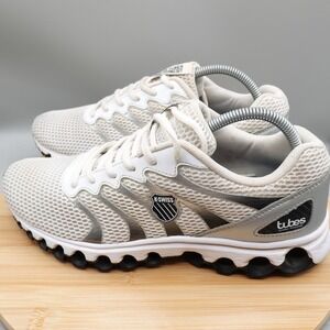 K-SWISS Shoes Mens 9.5 White Black Tubes Comfort 07112-107-M Low Flaws